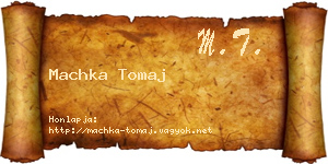 Machka Tomaj névjegykártya